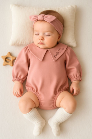 Yenidoğan Kız Bebek Isimli Tulum Romper