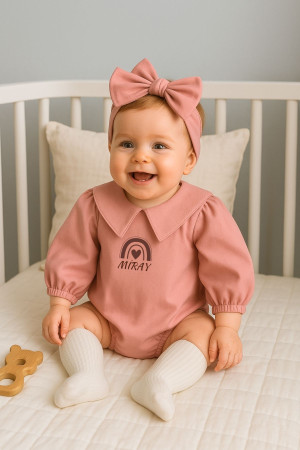 Yenidoğan Kız Bebek Isimli Tulum Romper