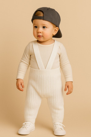 Kız Erkek Bebek & Çocuk  Triko Çapraz Askılı Tayt 4 Mevsim