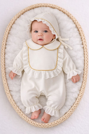 Kız Bebek İsim Nakışlı Yenidoğan Tulum