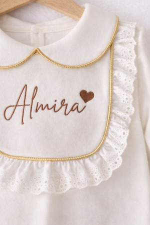 Kız Bebek İsim Nakışlı Yenidoğan Tulum