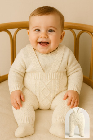 Yenidoğan kız erkek bebek patikli triko tayt