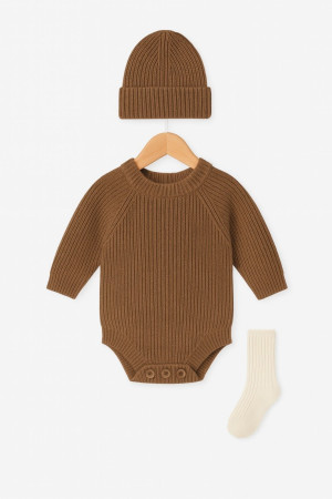 Yenidoğan Triko Romper Tulum Nakışlı