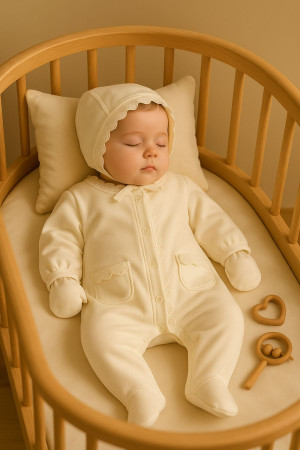 Kız Bebek Fistolu Cepli Boneli Tulum