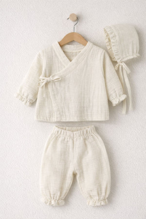 Yenidoğan Bebek Organik Müslin Takım